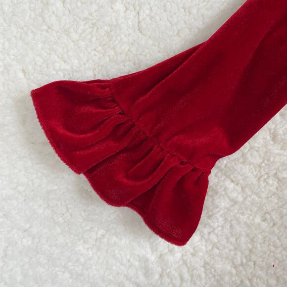 Good Lad Girls Red Velvet Christmas Dress Sz 6 Peter Pan Collar Holiday Vintage - Picture 6 of 10